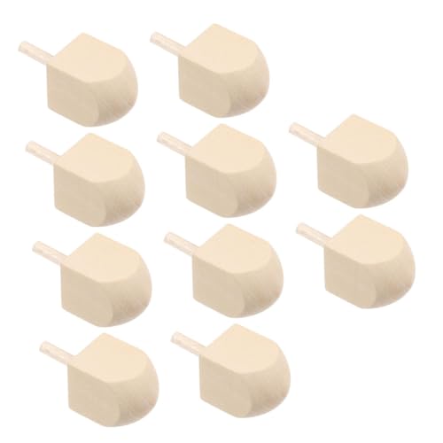 Yardenfun 10 Stück Holz Dreidel Naturbelassen zum Bemalen DIY Bastelset Traditionelle Hanukkah Dekoration Hoher Holzkreisel für Festspiele Unbemalte Holzspielzeuge für Chanukka Feier von Yardenfun