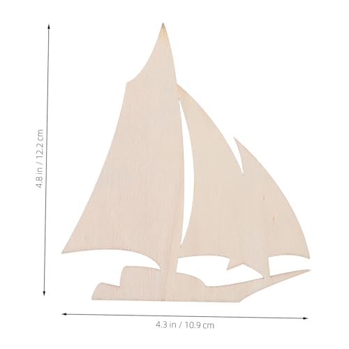 Yardenfun 10 Stück Teiliges DIY Holzboot Unlackierte Segelboot Formen zum Bemalen Nautische Dekoration für Strand Meer Küstenräume Handgefertigtes Holz Segelboot Deko von Yardenfun