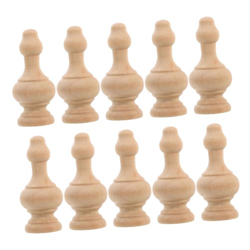 Yardenfun 10 Stück Teiliges DIY Spindeln aus Massivem Unlackiertem Hartholz Natürliche Baluster für Möbel und Treppendekoration Robuste Römische Säulen Zierelemente Einfache Montage von Yardenfun