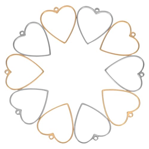 Yardenfun 10 Stück Teiliges Herzförmige Bezel Anhängerrahmen Hohlrahmen für Schmuckherstellung Resin Kompatible Leichte Hypoallergene Schmuckcharms für DIY Ohrringe und Halsketten Yardenfun 10 Stück Teiliges Herzförmige Bezel Anhängerrahmen Hohlrahmen für Schmuckherstellung Resin Kompatible Leichte Hypoallergene Schmuckcharms für DIY Ohrringe und Halsketten von Yardenfun