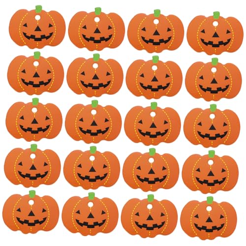 Yardenfun 100 Stück Halloween Deko Papier Anhänger mit Kürbis Motiv Leichte Handliche Hängeschilder für Geschenkverpackungen und Partydekoration für Halloween Festgestaltung von Yardenfun