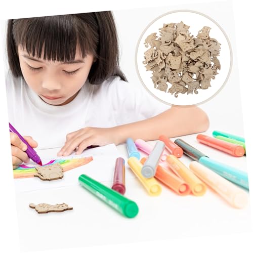 Yardenfun 100 Stück Teiliges Holzscheiben zum Bemalen Unbehandelte Tierformen aus Holz Glatte Oberfläche Leicht zu Bemalen Bastelmaterial für Kindergeburtstag DIY Graffiti Holzscheiben von Yardenfun