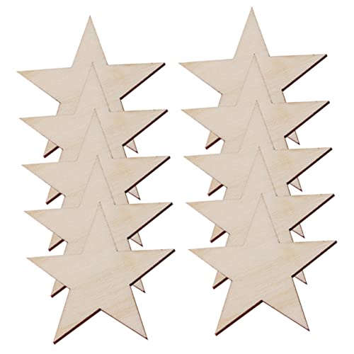 Yardenfun 100Stücke Holzsterne Dekoration DIY Bastelmaterial Leere Holzscheiben für Kreative Malerei und Gestaltung für Weihnachten und Persönliche Kunstprojekte von Yardenfun