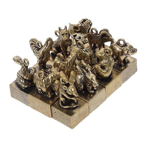 Yardenfun 12 Stück Messing Sternzeichen Statuen Schlüsselanhänger Anhänger Retro Sternzeichen Tiere Basteln Für Heimdekoration Schreibtisch Ornament Chinesische Neujahrs Yardenfun 12 Stück Messing Sternzeichen Statuen Schlüsselanhänger Anhänger Retro Sternzeichen Tiere Basteln Für Heimdekoration Schreibtisch Ornament Chinesische Neujahrs von Yardenfun