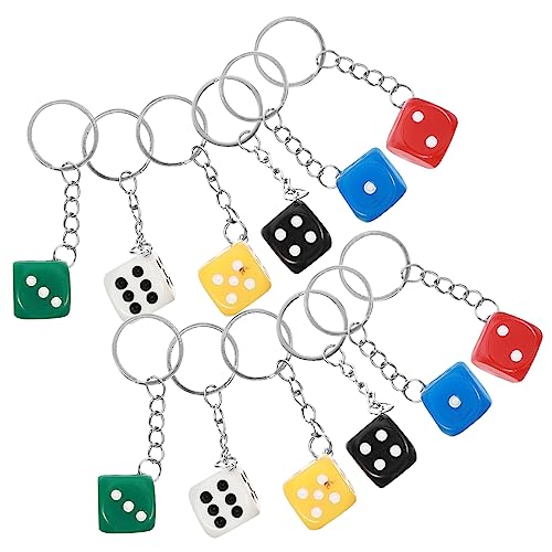 Yardenfun 12 Stück Würfel-Schlüsselanhänger Partygeschenk Schlüsselanhänger zum Vatertag Würfel Charm-Anhänger schlüsselringe Schlüsselbundanhänger von Yardenfun