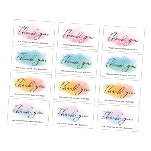 Yardenfun 120 Stück Dankeskarten Elegante Grußkarten mit Umschlägen für Kleine Unternehmen Online und Geschäfte für und Persönliche Notizen von Yardenfun