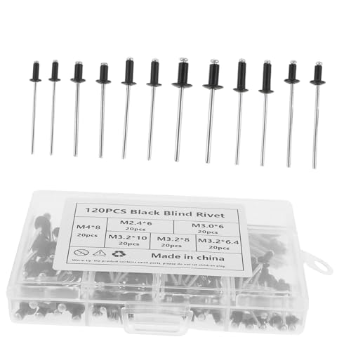 Yardenfun 120 Stück Teiliges Aluminium Blindnieten Verschiedene Vielseitig Einsetzbar für Möbel Maschinen DIY projekte und Automobile Robust Korrosionsbeständig Praktische Sortierbox von Yardenfun