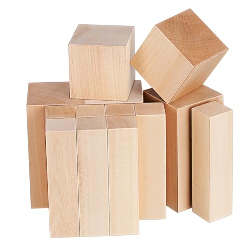 Yardenfun 13 Stück Teiliges Basswood Schnitzblock Unbehandelte Lindenholzblöcke Weiches zum Schnitzen für DIY Kunstprojekte Holzschnitzen Kreative Holzarbeiten Verschiedene Tragbar von Yardenfun