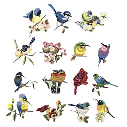 Yardenfun 15Stücke Teiliges Vogelapplikationen Aufnähen für Kleidung Rucksäcke DIY Patches zur Individuellen Gestaltung von Shirts Jeans Handtaschen von Yardenfun