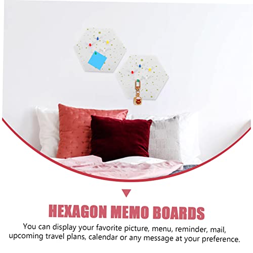 Yardenfun 2 Stück Hexagon Filz Memoboard Dicke DIY Pinnwand Wanddeko Weiß Vielseitiges Filz Wandpanel für Foto Nachricht Büro Schlafzimmer Wohnzimmer Sichere Filzqualität von Yardenfun