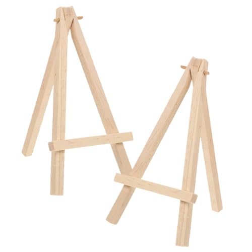 Yardenfun 2 Stück Mini Holz Staffelei Faltbarer Tischaufsteller mit Stabilem Dreibein Vielseitig für Fotos Karten Kunstwerke Leichte und Robuste Holz Display Easel für Zuhause Büro von Yardenfun