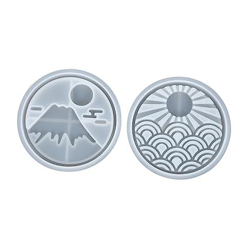 Yardenfun 2 Stück Silikonform für Untersetzer DIY Epoxidharz Gießform Kreative Coaster Formen aus Hochwertigem Silikon für Handgemachte Bastelarbeiten und Persönliche Geschenke von Yardenfun