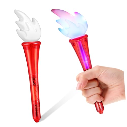 Yardenfun 2 Stück Teiliges Leuchtstäbe in Rot Blinkende Party Knicklichter aus Robustem Kunststoff Sichere Leichte Glow In The Dark Wands für Festivals Konzerte und Feierlichkeiten von Yardenfun