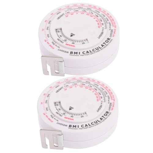 Yardenfun 2 Stück Teiliges Rundes Bmi Maßband mit Bmi Flexibles Körpermaßband für Taillen und Gesundheitsmessung Leicht Kompakt Tragbar Geeignet für Zuhause und von Yardenfun