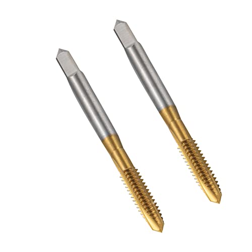 Yardenfun 2 Stück Teiliges Titanbeschichtetes Gewindebohrer aus Hochgeschwindigkeitsstahl Spiralspitze für Bohrmaschinen Fräsmaschinen Cnc Geeignet für Edelstahl Aluminium Stahl von Yardenfun