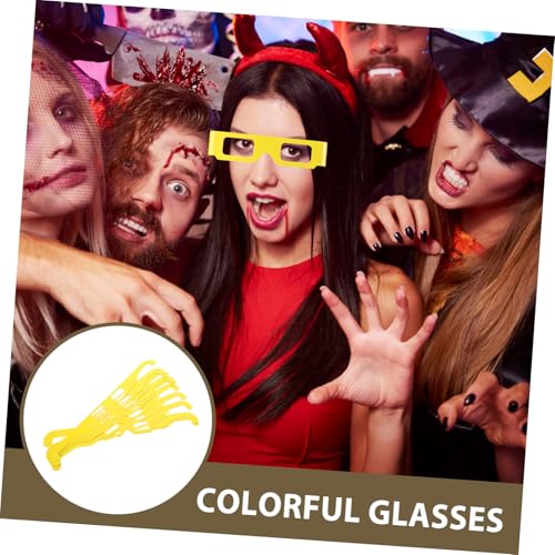 Yardenfun 20 Paare Diffractionsbrillen Gelb Vintage Rechteckige Partybrille mit Speziellem Lichteffekt Ergonomisch Komfortabel für Outdoor Musikfestivals Bars Feiertage und Rave Events von Yardenfun