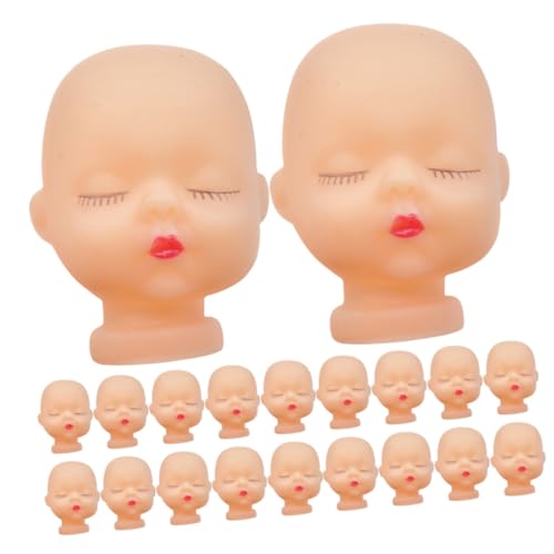 Yardenfun 20 Stück Teiliges Vinyl Puppenkopf Kleine DIY Plüschpuppen Ersatzköpfe Langlebig und Dekorativ als Schlüsselanhänger Anhänger und Bastelzubehör für Puppenhaus von Yardenfun