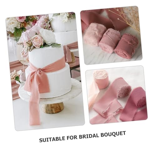 Yardenfun 3 Rollen Chiffonband Fransiges Geschenkband mit Ausgefransten Kanten pro für Hochzeitsdekoration Brautsträuße Diy Bastelprojekte und Geschenkverpackung Rosa Farbton Yardenfun 3 Rollen Chiffonband Fransiges Geschenkband mit Ausgefransten Kanten pro für Hochzeitsdekoration Brautsträuße Diy Bastelprojekte und Geschenkverpackung Rosa Farbton von Yardenfun