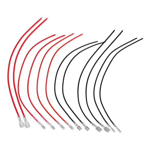 Yardenfun 30 Stück Teiliges Isoliertes Flachsteckhülsen mit Rot Schwarz Litzen Verzinntem Kupfer Quetschverbindern für Auto und Elektroverkabelung von Yardenfun