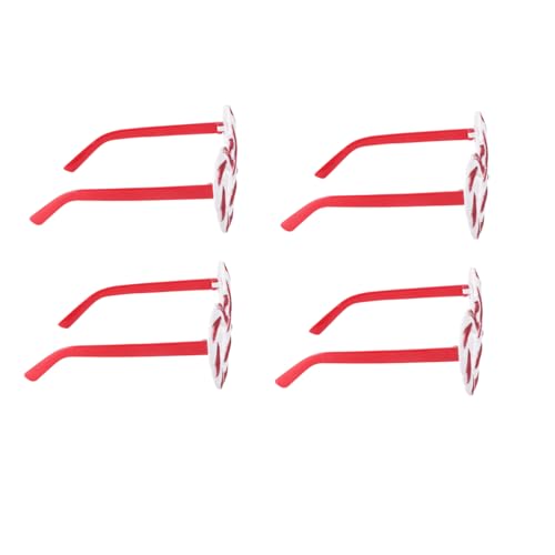 Yardenfun 4 Paare Herzförmige Partybrillen für Frauen Lustige Valentinstag Candy Glasses Randloses Design Dekoratives Fotozubehör für Geburtstage Hochzeiten Feiern Festliche Accessoires von Yardenfun