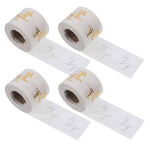 Yardenfun 4 Rollen Runde Selbstklebende Etiketten für Umschläge und Verpackungen für Kleine Unternehmen und Besondere Anlässe von Yardenfun