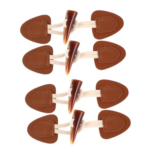 Yardenfun 4 Sätze Vintage Fake Leather Toggles Teiliges mit Langlebigen Harz Knöpfen für Jacken Mäntel und Pullover Verschlüsse für DIY Kleidung von Yardenfun