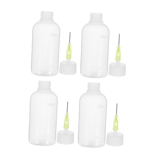 Yardenfun 4 Stück Quetschflasche mit Pinsel Flasche für Bastelarbeiten Quilling Zubehör Präzise Dosierung von Flüssigkeiten Kleber für Enge Räume von Yardenfun
