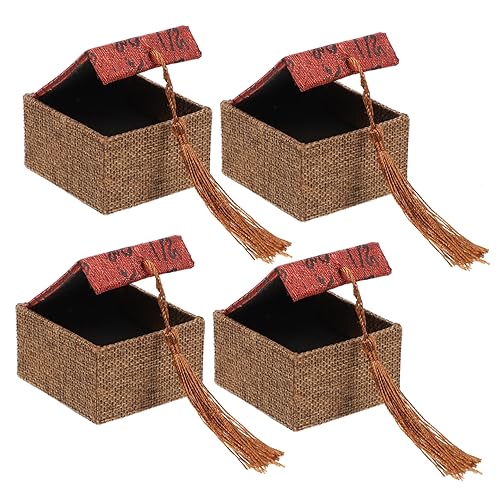 Yardenfun 4 Stück Schmuck Aufbewahrungsbox Teilig Schmuckschatulle für Ringe Ohrringe Dekorative Aufbewahrungslösung für Hochzeit Weihnachten Kleine Weinrot Yardenfun 4 Stück Schmuck Aufbewahrungsbox Teilig Schmuckschatulle für Ringe Ohrringe Dekorative Aufbewahrungslösung für Hochzeit Weihnachten Kleine Weinrot von Yardenfun