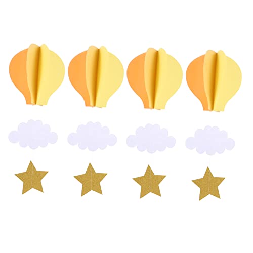 Yardenfun 4 Stück Teiliges Große Heißluftballon Hängedekoration für Babyzimmer und Spielzimmer Pastellfarbenes Design für Feiern und Besondere Anlässe von Yardenfun