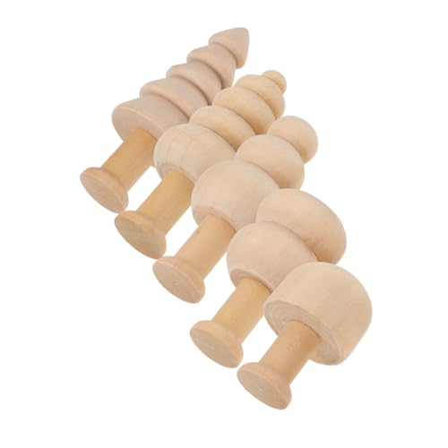 Yardenfun 5 Stück Teiliges Holz-dekor und Pilzen zum Bemalen DIY Malprojekte Natürliche Holzfiguren für Kreative Bastelarbeiten und Weihnachtsbaumschmuck von Yardenfun