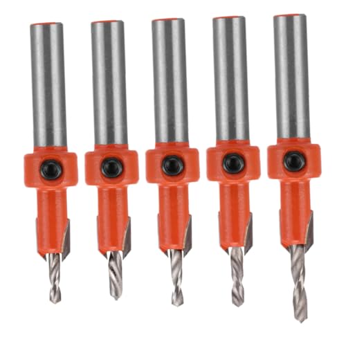 Yardenfun 5 Stück Teiliges Holzsenkbohrer Set mit Robuster Legierungskopf Stufenförmigem Design für Rissfreies Bohren für Möbelbau Holzkunst und DIY Projekte Präzises Senkbohren bei von Yardenfun