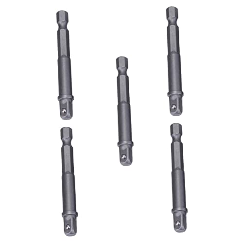 Yardenfun 5 Stück Teiliges Sechskant Griff Stecknuss Verlängerungsstange mit für Elektrowerkzeuge und Handantrieb Stecknussadapter Umschaltstange Silber von Yardenfun