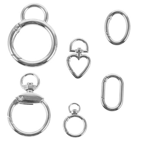 Yardenfun 6 Stück Zinklegierung Feder Snap Ringe Teiliges Schlüsselanhänger Verschlüsse für Lederband DIY Taschen Zubehör Karabiner Clips Vielseitig Leicht Robust für Schlüssel Riemen von Yardenfun