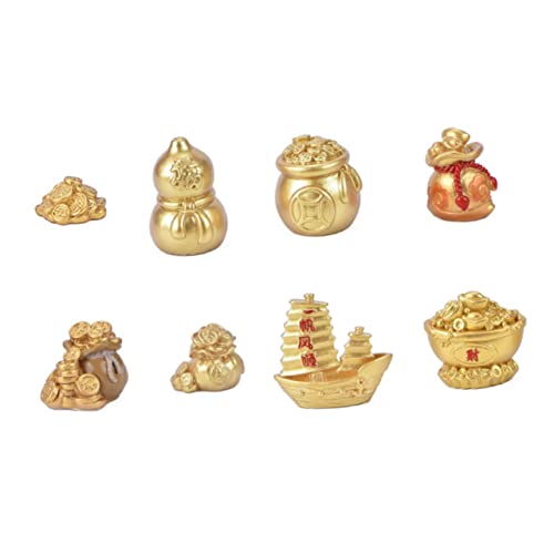 Yardenfun 8 Stück Teiliges Resin Dekoaccessoires Goldfarben Traditionelle Chinesische Glücksbaum Dekoration Robust Verarbeitet Vielseitig für Neujahr Festlichkeiten und Hochzeiten Geeignet von Yardenfun