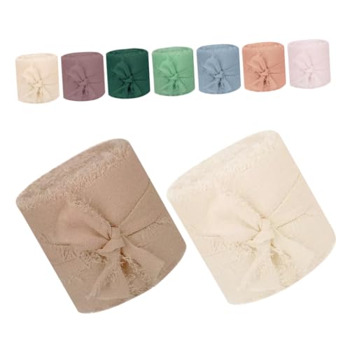 Yardenfun 9 Rollen Chiffonband mit Fransen Soft Ribbon für Diy Hochzeitseinladungen Brautsträuße Geschenkverpackung Basteln Farben von Yardenfun
