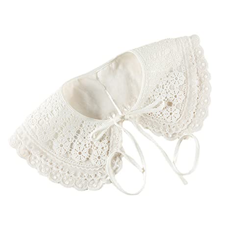 Yardenfun Bestickter Spitzenkragen Elegantes Kleidungsaccessoire Fake Kragen Bestickte Spitze Schal Kragen Aus Mischgewebe Atmungsaktiv Und Hautfreundlich Abnehmbar Fliege Erleichtert von Yardenfun