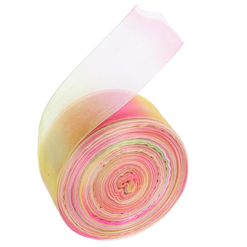 Yardenfun Breites Schimmerndes Organza Chiffonband mit Farbverlauf Vielseitig Verwendbar für Diy Haarschmuck Geschenkverpackungen Hochzeitssträuße und Kreative Dekorationen von Yardenfun