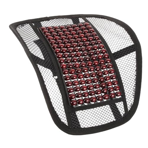 Yardenfun Ergonomisches Taillenstützkissen mit Holzperlen Massage für Bürostuhl und Autositz Atmungsaktiv Komfortabel Einfache Montage Unterstützt Korrekte Sitzhaltung und Lindert von Yardenfun