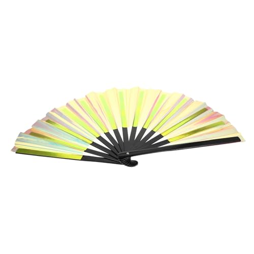 Yardenfun Handfächer aus Tragbar Holografisch für Hochzeiten Tanz und Bühnenaufführungen Leichtes Design Goldene Farbvariante Praktische Accessoires von Yardenfun