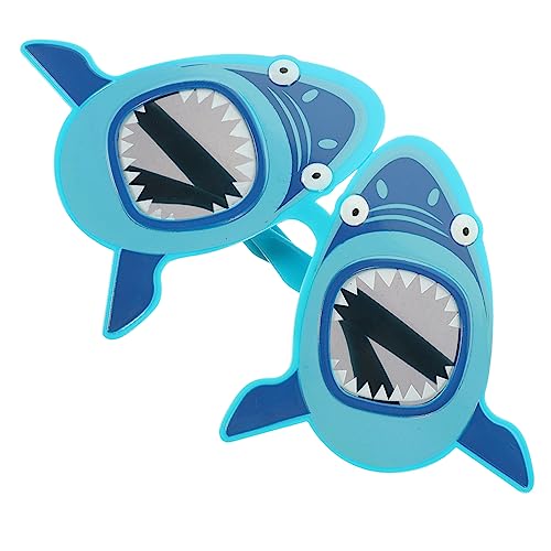 Yardenfun Hawaiianische Party Sonnenbrille Im Haifisch Design Lustige Strandbrille für Erwachsene und Kinder Perfekte Foto Requisite für Themenpartys und Hawaii Dekorationen von Yardenfun