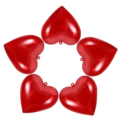 Yardenfun Herzförmige Süßigkeiten-Verpackungsbox zum Valentinstag mit 5 befüllbaren Ornamentkugeln von Yardenfun