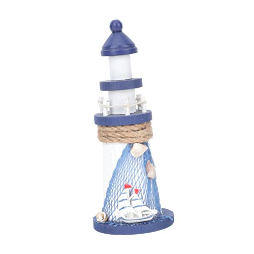 Yardenfun Holz Leuchtturm Deko Mediterrane Wohnaccessoires Delikates Handwerk für Kinderzimmer Wohnzimmer Büro Nautische Events Vielseitig Einsetzbare Raumdekoration von Yardenfun