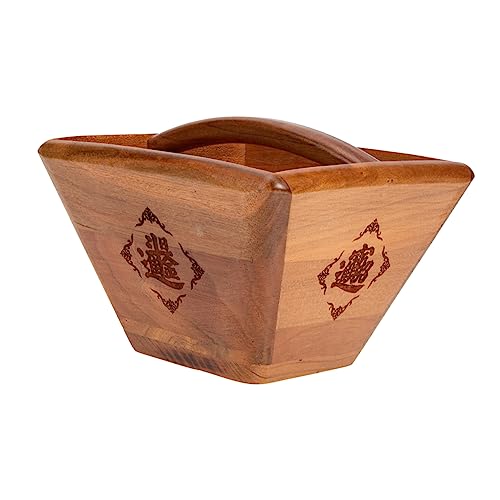 Yardenfun Holz Reisbehälter Dekoration Klassisches Tischornament aus Hochwertigem Holz für Wohnzimmer Schreibtisch und Bar Langlebig für Künstlerische von Yardenfun