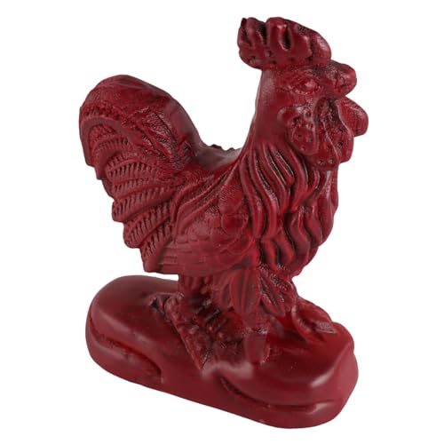 Yardenfun Holzfigur Hahn Handgeschnitzt Deko Tierfigur aus Hartholz für Wohnzimmer Desktop Ornament Glücksbringer Geschenkidee für Familie Freunde Weihnachten Geburtstag von Yardenfun