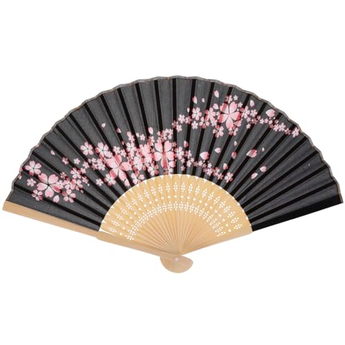 Yardenfun Japanischer Faltfächer aus Kirschblüten-seidenstoff Handlicher Damen-hochzeitsfächer Leicht und Langlebig für Hochzeit Party Geburtstag Stilvolle Asiatische Deko für Gäste von Yardenfun