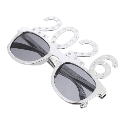 Yardenfun Partybrille mit Funkelndem Silberrahmen aus Robustem Pc Material Leichte Biege und Bruchsichere Karnevalsbrille als Lustiges Partyzubehör für Silvester Gruppenfotos und Festliche von Yardenfun
