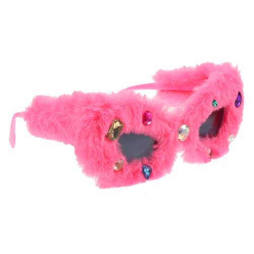 Yardenfun Plüsch Sonnenbrille für Partys Lustige Dekorative Brille Langlebigem Plüsch Harz für Hochzeiten Geburtstagsfeiern Abschlussfeiern von Yardenfun
