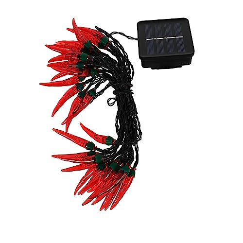 Yardenfun Solar Chili Lichterkette Outdoor Dekorative Pfeffer Lampe Szene Einzigartige Lichterkette Ornament Lichter für Balkon Hof von Yardenfun
