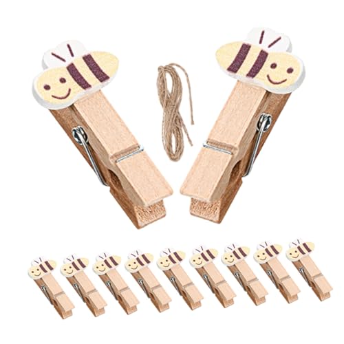 Yardenfun Teiliges Handgefertigte mit Niedlichem Bienen design Vielseitige Snack Fotoklammern aus Langlebigem Holz Kompakt und Tragbar mit Praktischem Juteseil für Dekoration und Basteln Yardenfun Teiliges Handgefertigte mit Niedlichem Bienen design Vielseitige Snack Fotoklammern aus Langlebigem Holz Kompakt und Tragbar mit Praktischem Juteseil für Dekoration und Basteln von Yardenfun