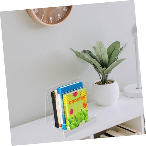 Yardenfun Transparenter Kunststoff Buchständer Breiter Leseständer mit Hoher Transparenz für Bücher und Magazine Multifunktionaler Displayständer für Laden Büro und Buchhandlung von Yardenfun
